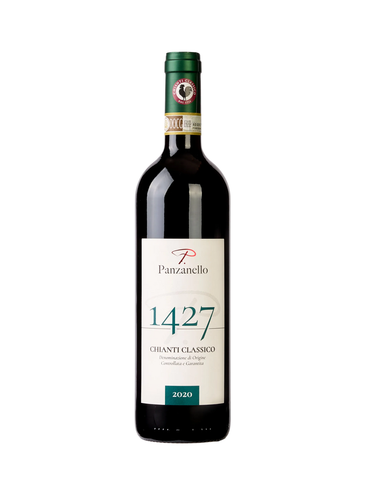 Bottiglia Chianti Classico DOCG 1427 Panzanello 2021, vino rosso toscano biologico con 95% Sangiovese, affinato 12 mesi